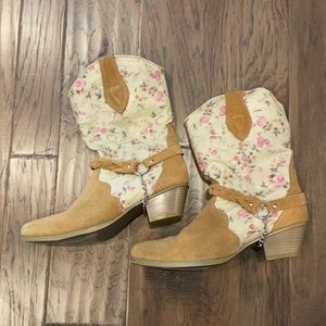 Leather Cowboy Boots Floral